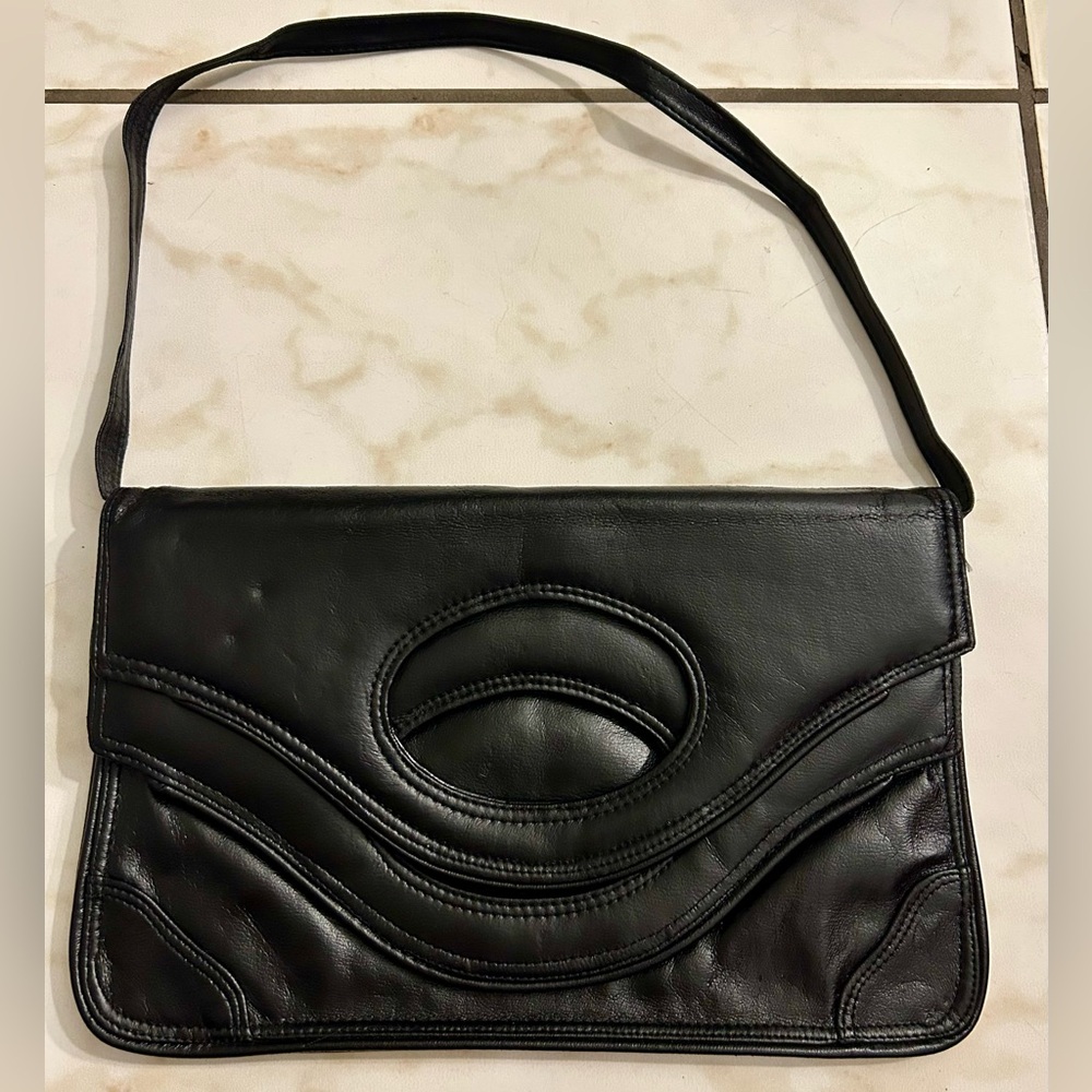 Holiday Fair Elegant Black Leather Bag